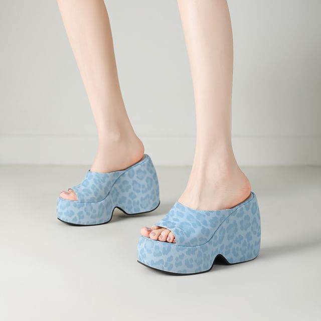 Platform Chunky Heel Slide Sandals