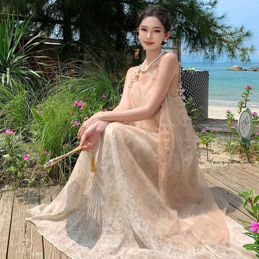 Lace A-Line Maxi Dress