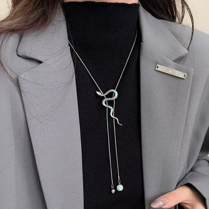 Snake Lariat Alloy Pendant Necklace