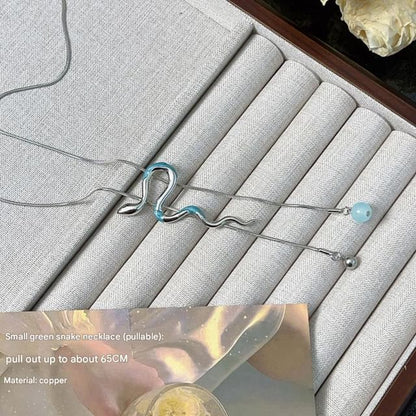Snake Lariat Alloy Pendant Necklace