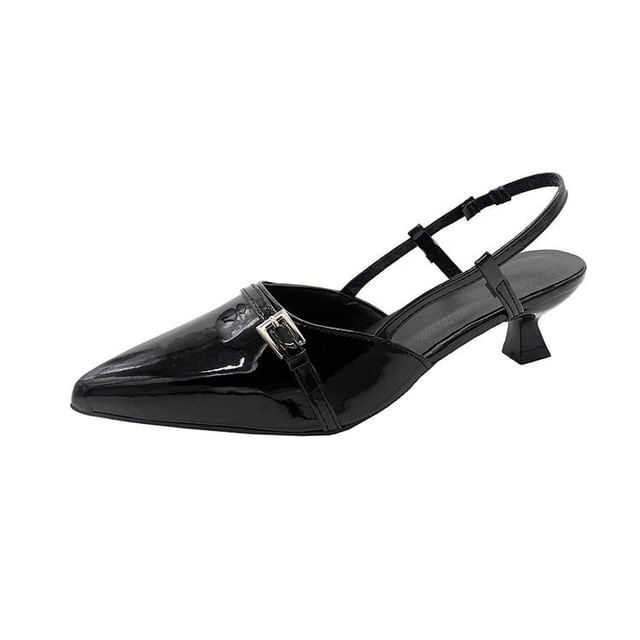 Pointed Slingback Kitten Heel Sandals