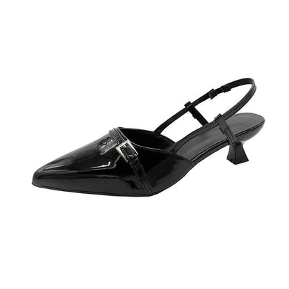 Pointed Slingback Kitten Heel Sandals