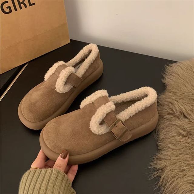 Fleece-Lined Mary Jane Mules