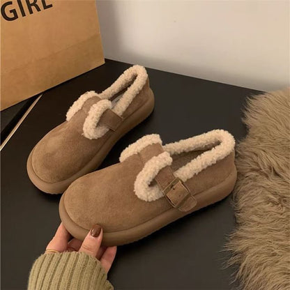 Fleece-Lined Mary Jane Mules