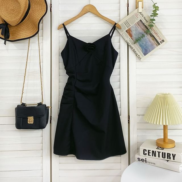 Shirred A-Line Mini Dress