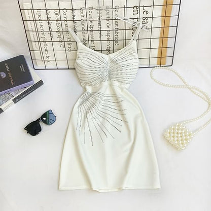Rhinestone A-Line Mini Dress