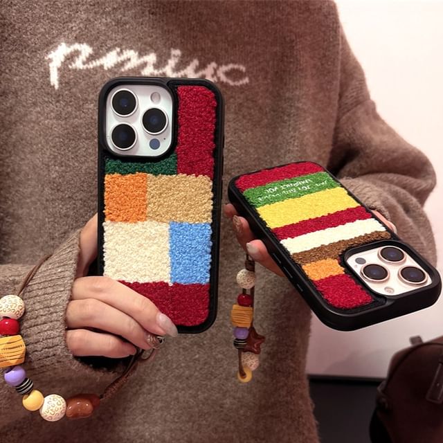 Block Set Chenille Color / Strap Case Phone