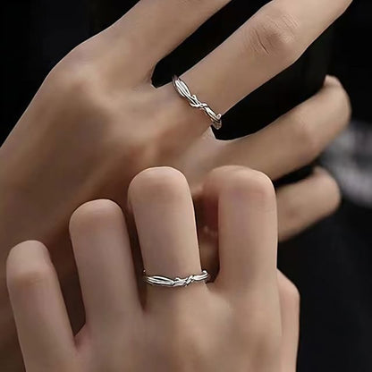 Couple Matching Twist Ring - Metal Band