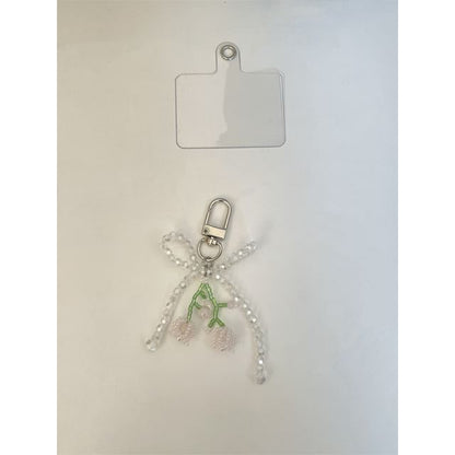 Bow Phone Charm Flower Beaded
