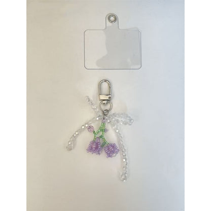 Bow Phone Charm Flower Beaded