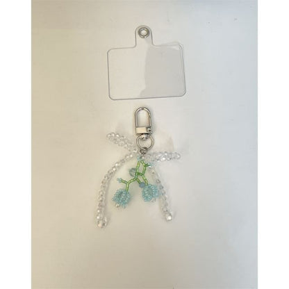 Bow Phone Charm Flower Beaded