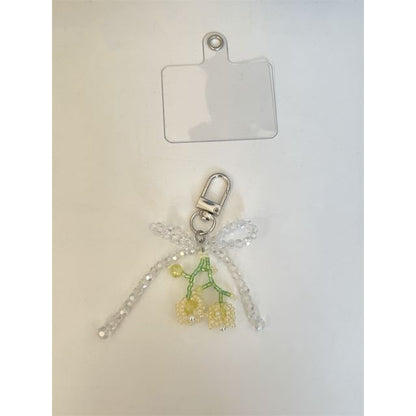 Bow Phone Charm Flower Beaded