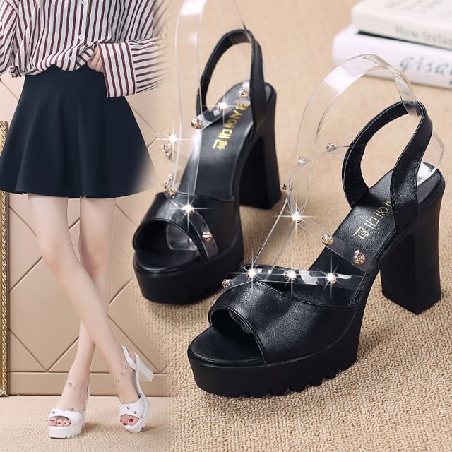 Chunky Heel Platform Sandals