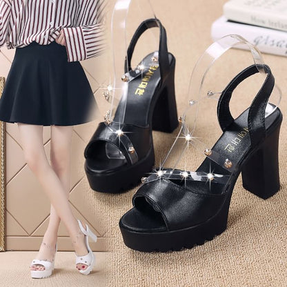 Chunky Heel Platform Sandals