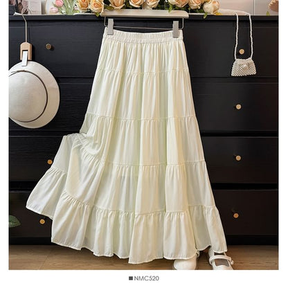 Tiered Midi A-Line Skirt - Available in 5 Shades