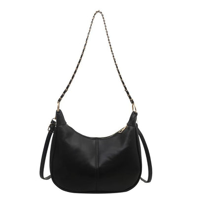 Faux Leather Plain Hobo Bag