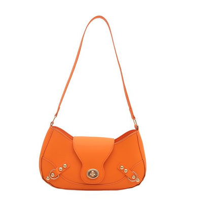 Faux Leather Buckled Flap Hobo Bag