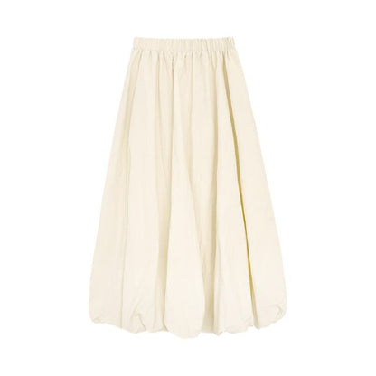 Elevated Bubble Hem Midi Skirt