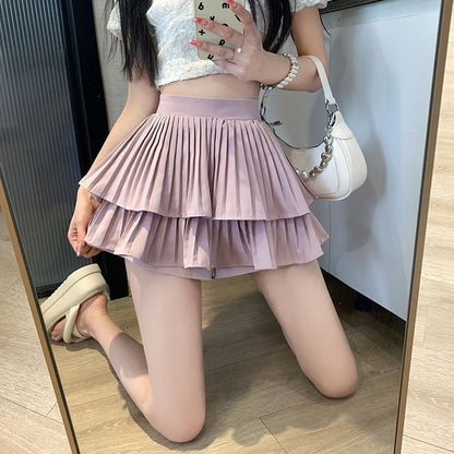 Ruffle Accordion Mini Skirt