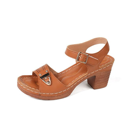 Buckled Chunky Heel Sandals