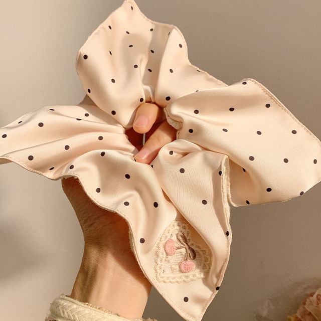 Scrunchie Polka Dot (Various Designs) Applique / Cherry