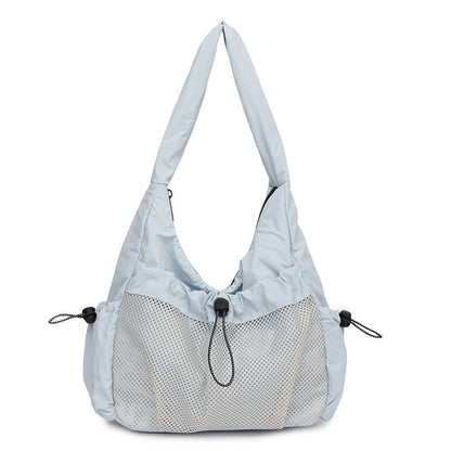 Drawstring Panel Mesh Shoulder Bag