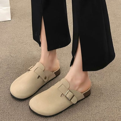 Platform Plain Buckled Mules