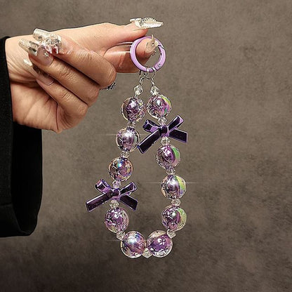 Faux Phone Crystal Strap Bow