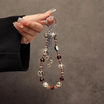 Crystal Faux Phone Strap Bow