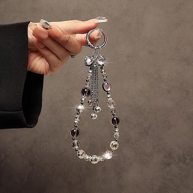 Crystal Faux Phone Strap Bow