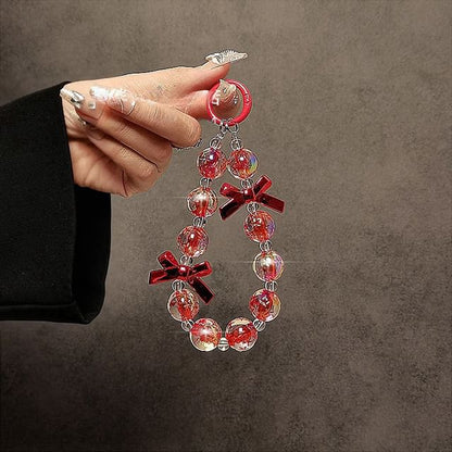 Faux Phone Crystal Strap Bow