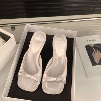 High Heel Square Toe Sandals
