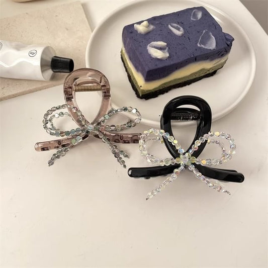 Beaded Acrylic Hair Bow Claw