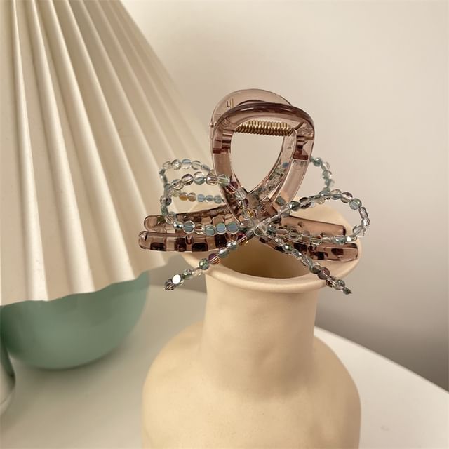 Beaded Acrylic Hair Bow Claw