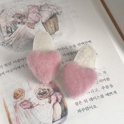 Fluffy Set Clip Heart Hair