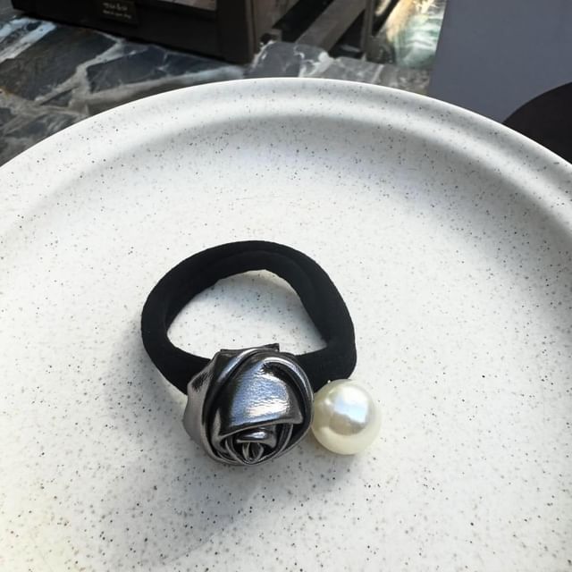 Hair Faux Tie Flower Pearl