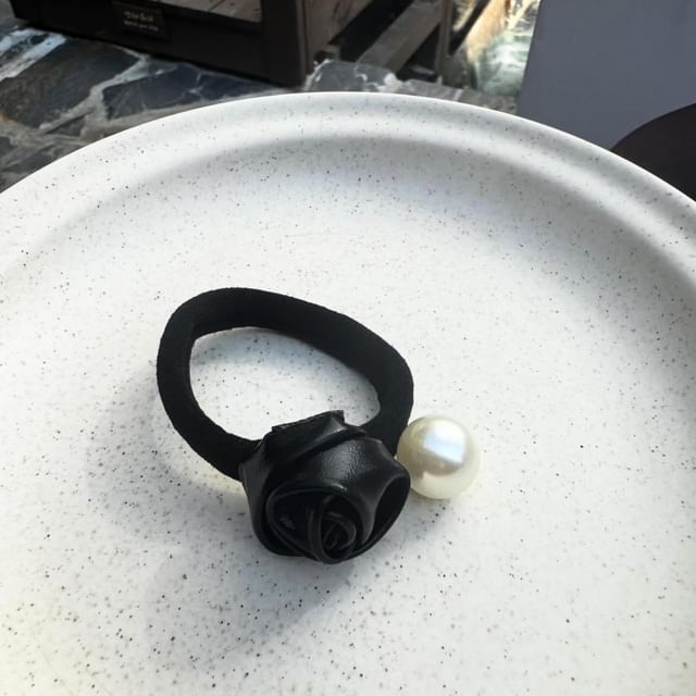 Hair Faux Tie Flower Pearl