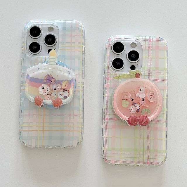 with (Compatible Case Phone Plaid Magnetic MagSafe)