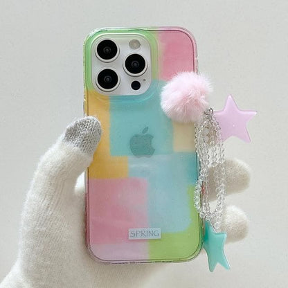 Set Phone Block Color Strap Case /