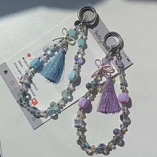 Lanyard Crystal Pad with Phone Faux Strap Bow