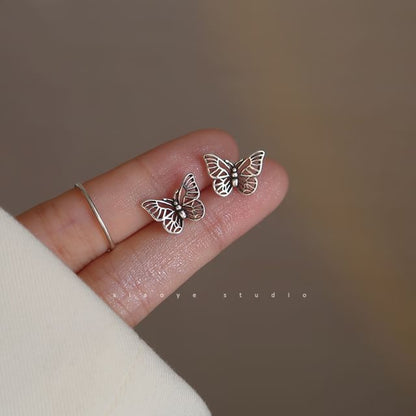 Sterling S925 Stud Silver Earring Butterfly