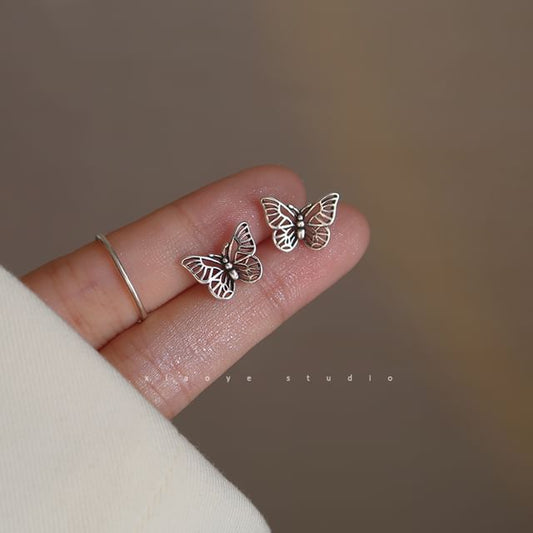 Sterling S925 Stud Silver Earring Butterfly