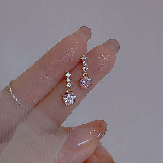 Dangle Earring Rhinestone Alloy Star