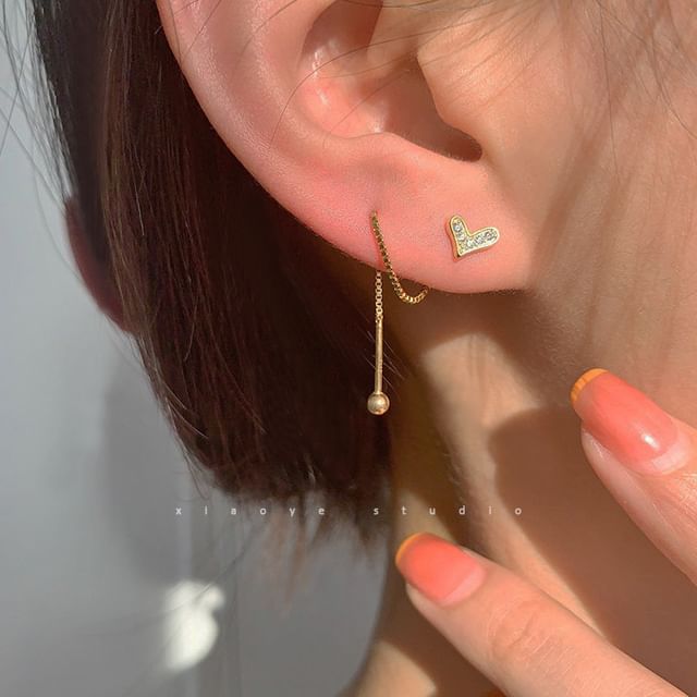 Heart Earring Alloy Dangle