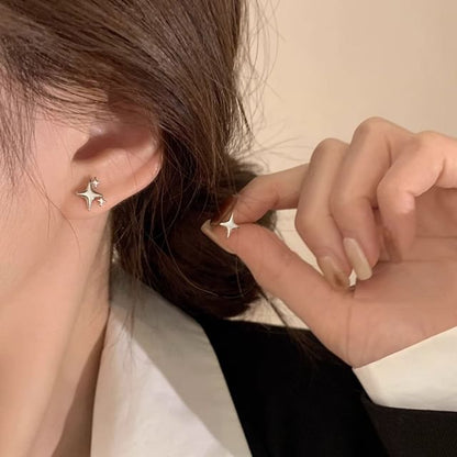 Earring Asymmetrical Star Stud Alloy
