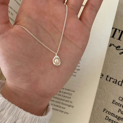 Necklace Pendant Pearl Faux Alloy