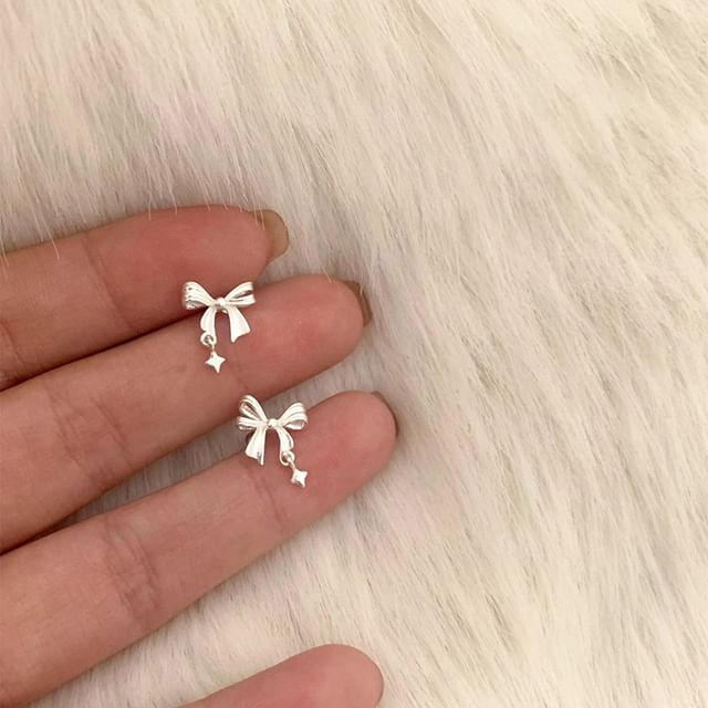 Bow Drop Alloy Earring