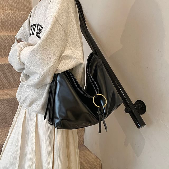 Faux Leather Shoulder Bag