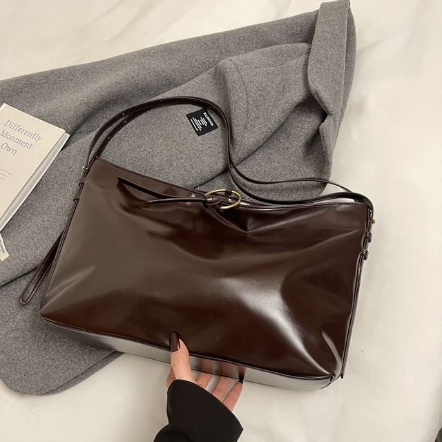 Faux Leather Shoulder Bag