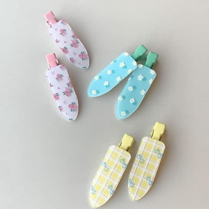 Patterned Hair Acrylic Clip Set of 2: